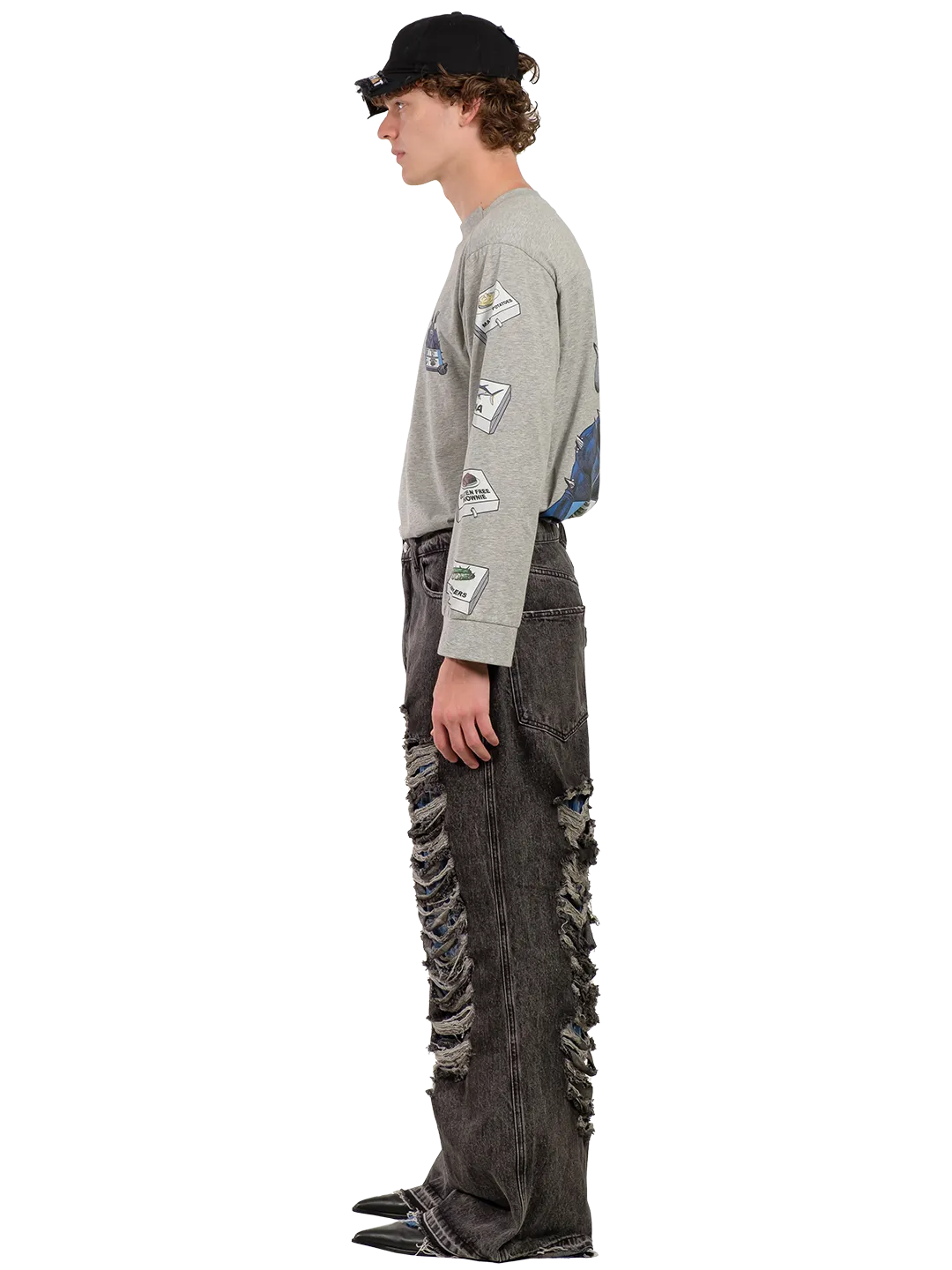 MULTICOLOUR DISTRESSED JEANS