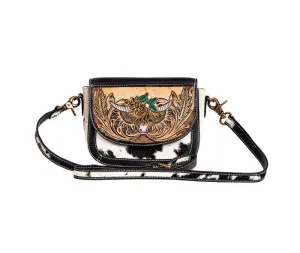 Myra Bag Bloomin' Steer Small Hand-tooled Bag