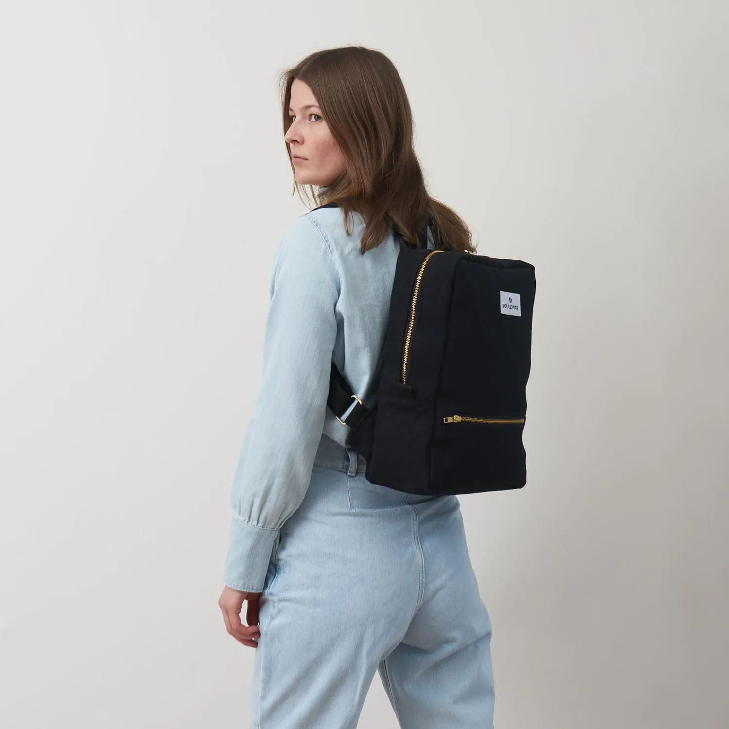 Natural Cotton Canvas Daypack | Night Black