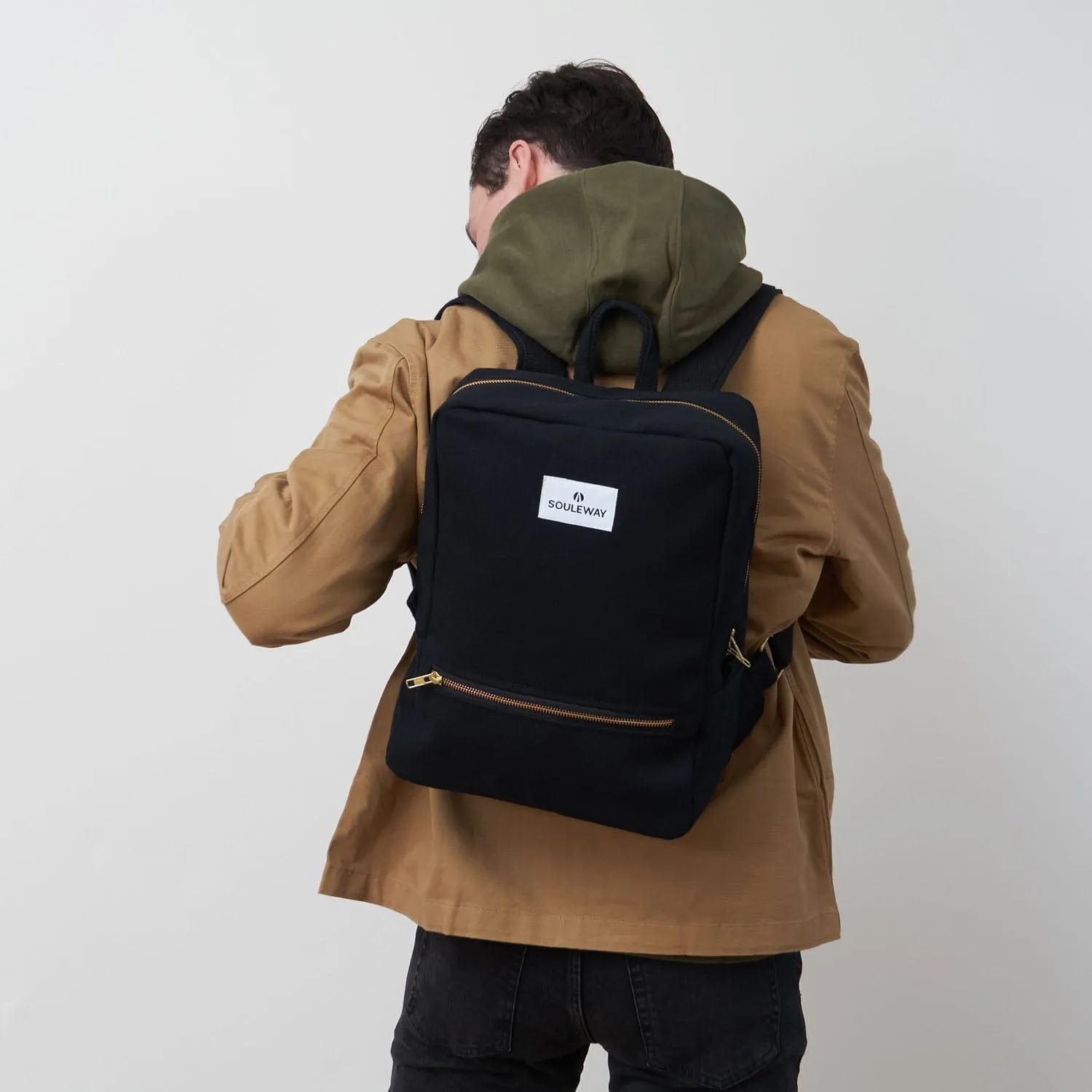 Natural Cotton Canvas Daypack | Night Black