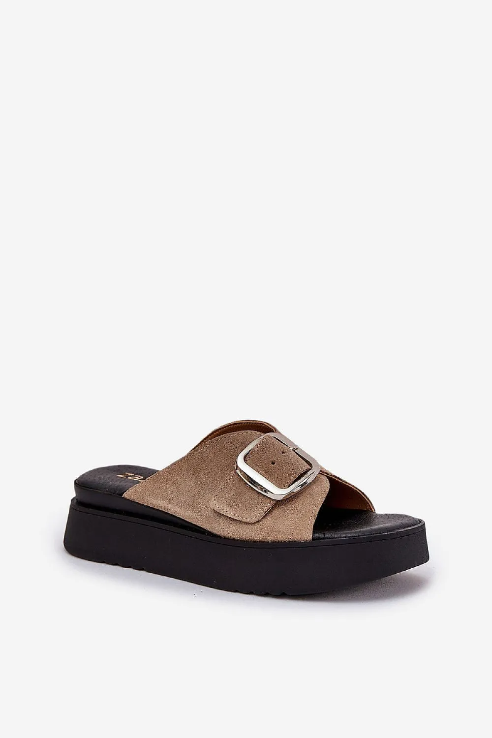 Natural suede sandals