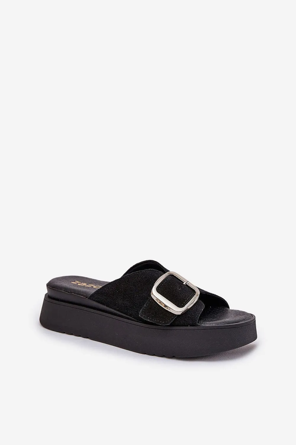 Natural suede sandals