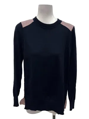Navy Blue Knit Striped Top