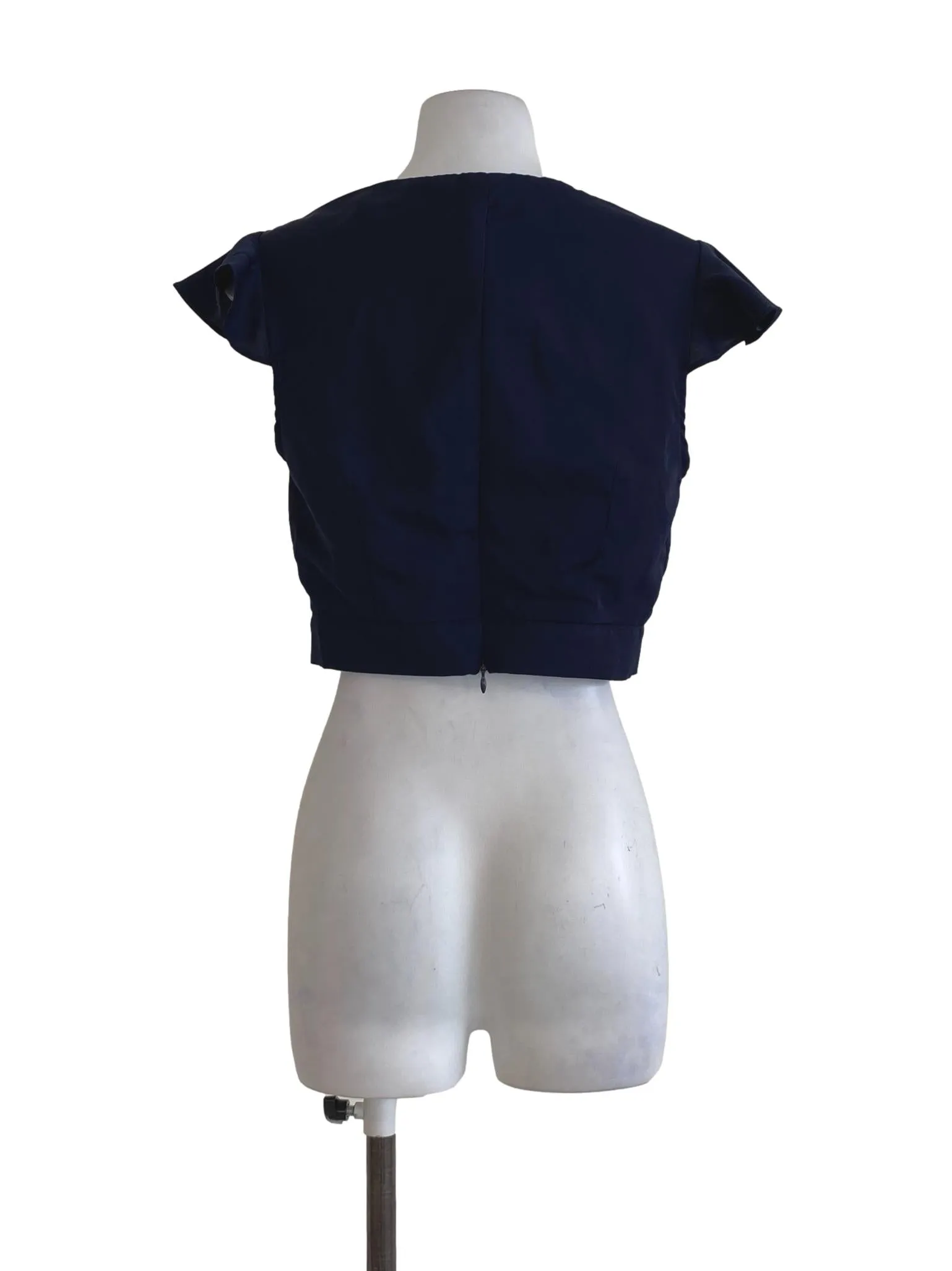 Navy Plain Cropped Top