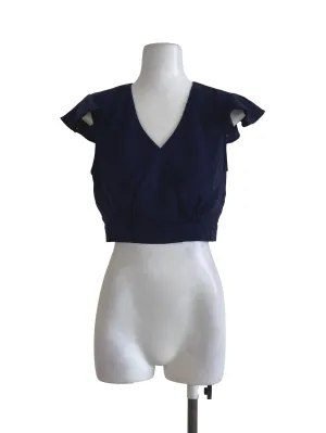Navy Plain Cropped Top