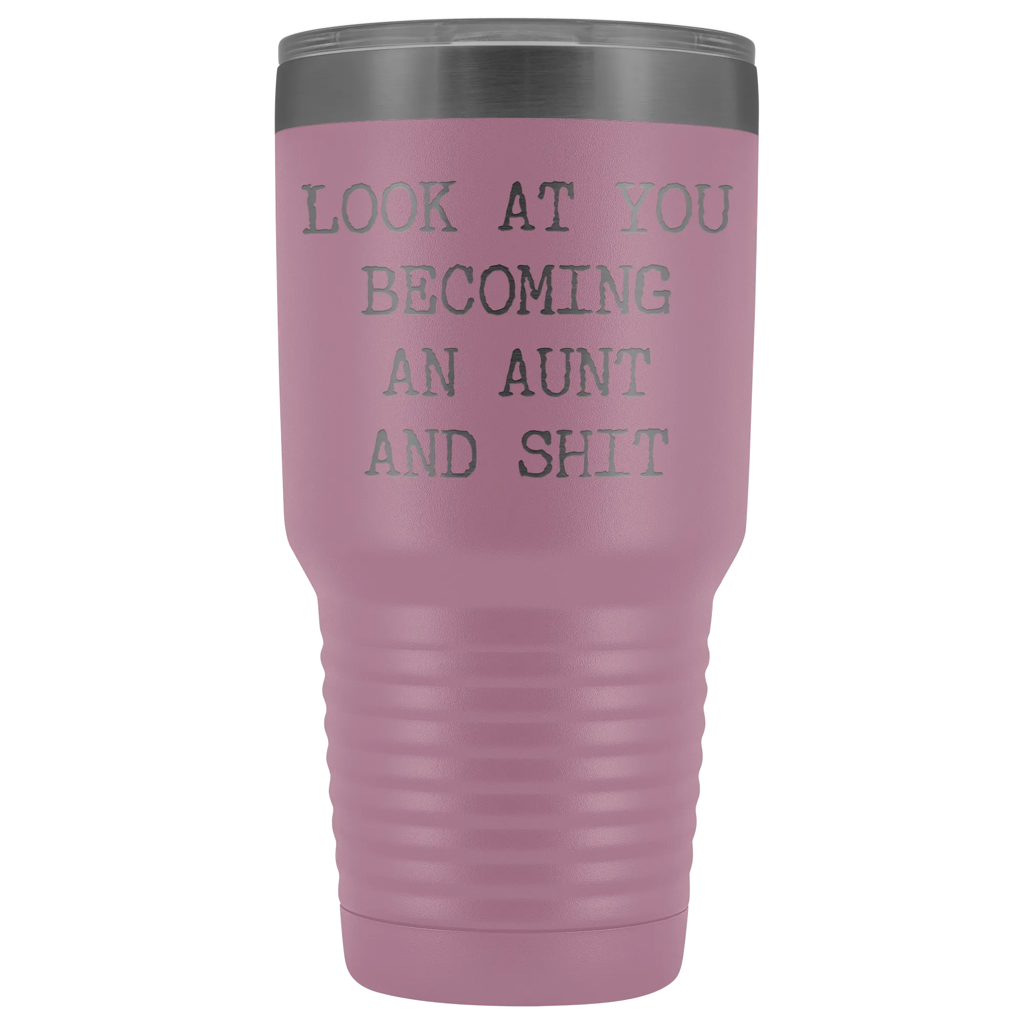 New Aunt Gift Look at You Becoming An Aunt Funny Tumbler Metal Mug Insulated Hot Cold Travel Coffee Cup 30oz BPA Free