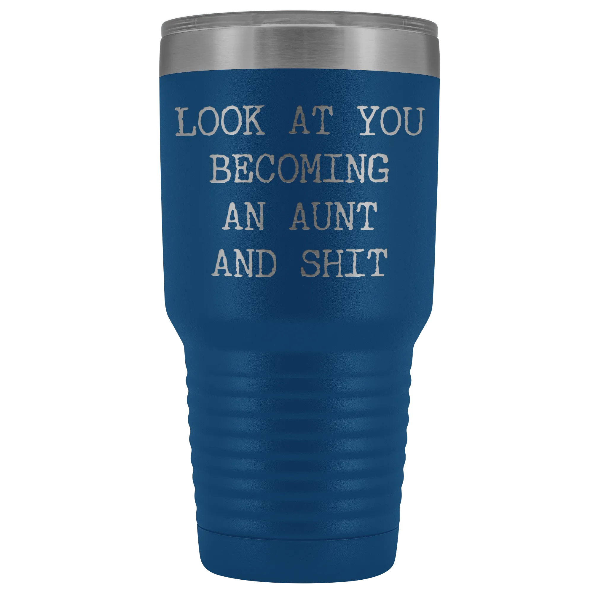 New Aunt Gift Look at You Becoming An Aunt Funny Tumbler Metal Mug Insulated Hot Cold Travel Coffee Cup 30oz BPA Free