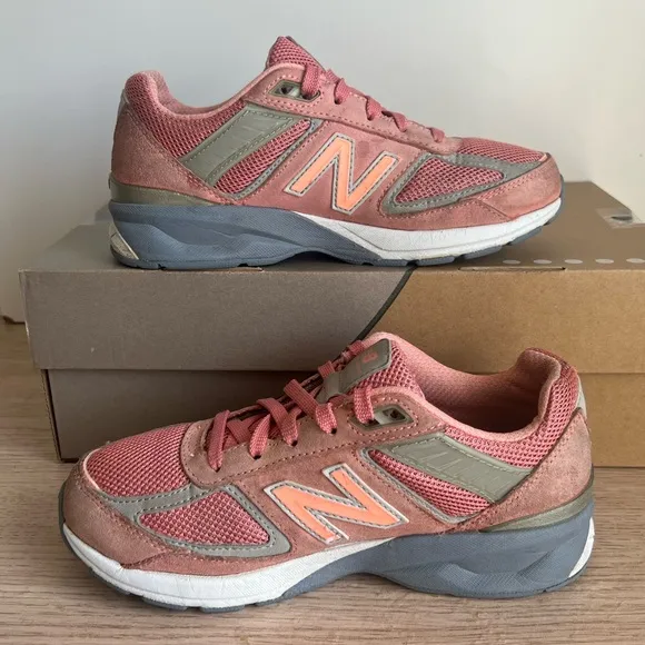 New Balance 990 v5 Cosmic Coral Kids Sneakers- SZ 3 Y