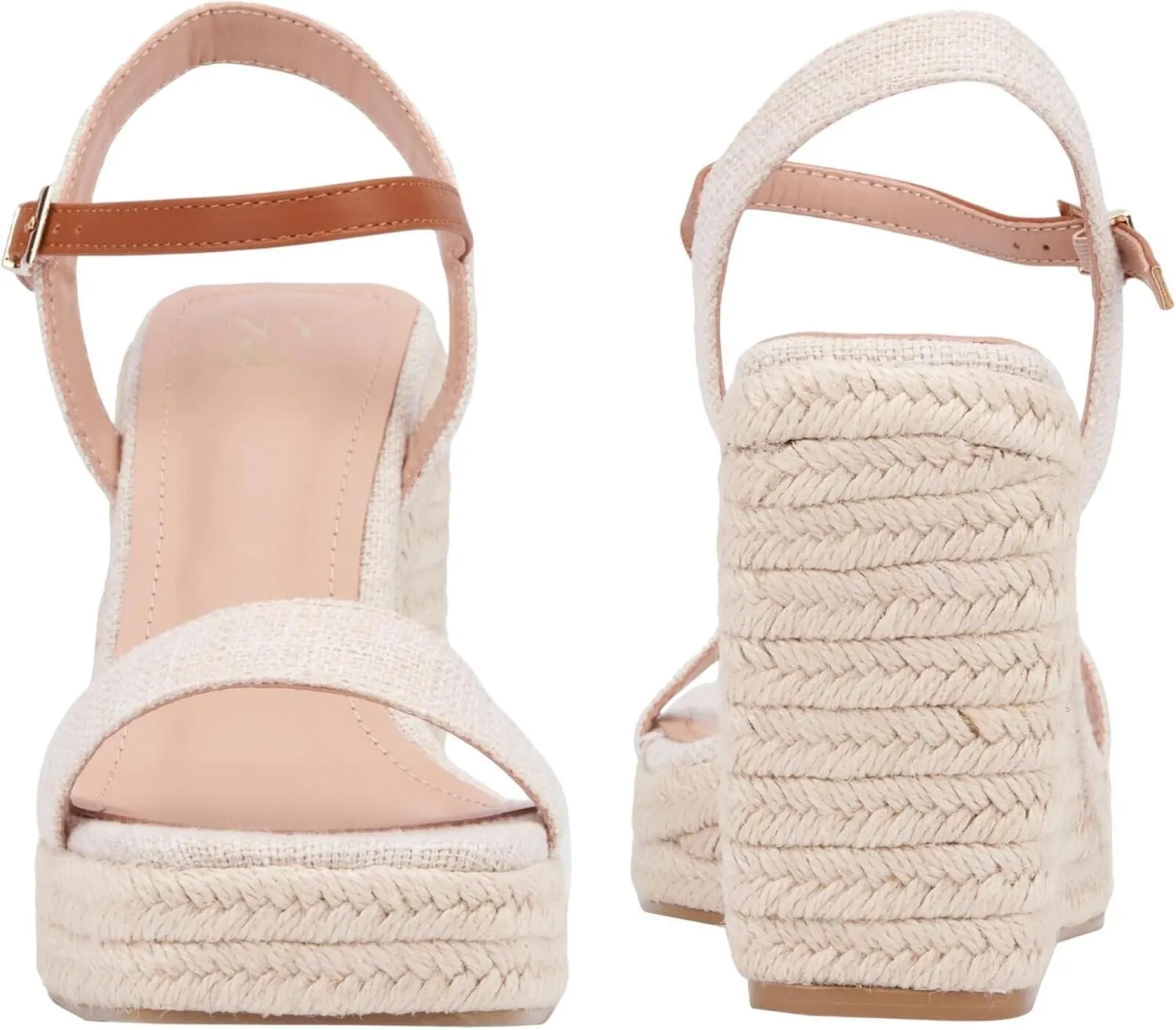 New York & Company  Unita Platform Espadrille Wedge Sandal Natural Brown 10M