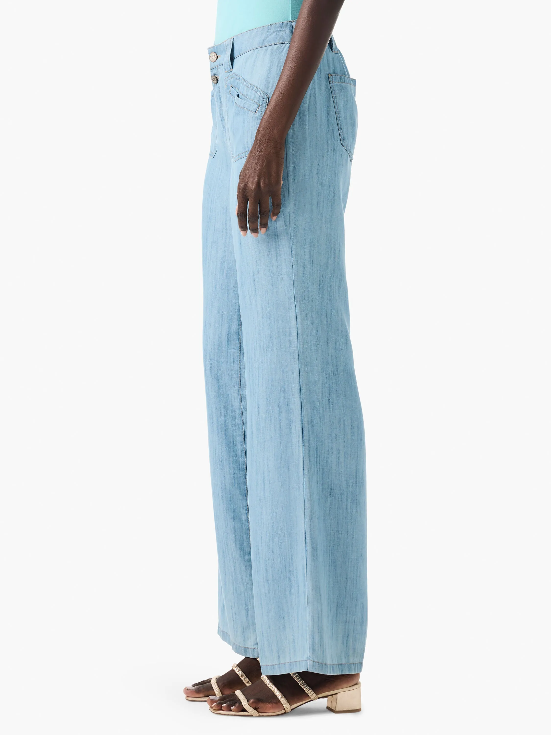 NIC ZOE Mid Wash 31" Drapey Denim Wide Leg Jeans S241835