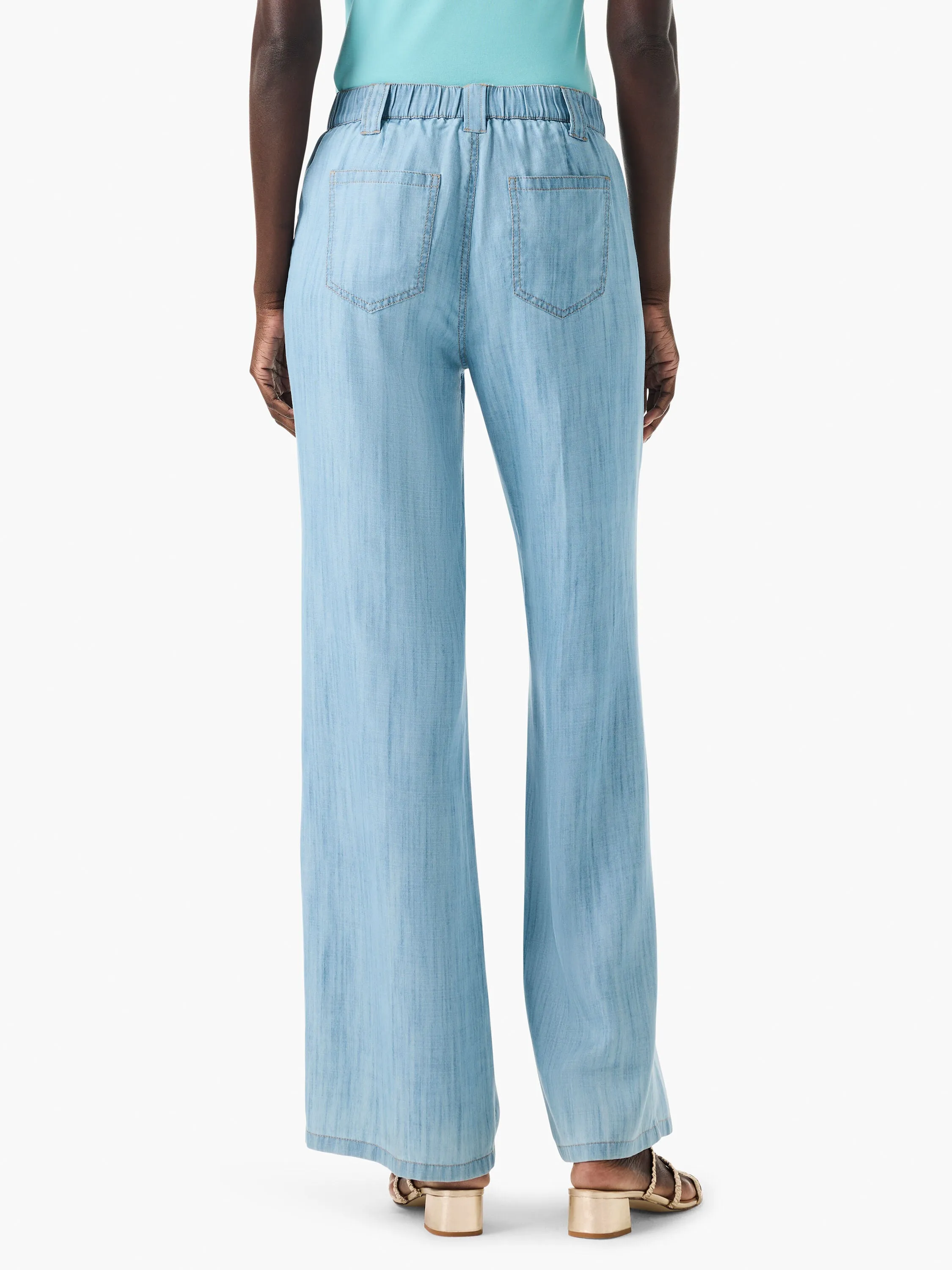 NIC ZOE Mid Wash 31" Drapey Denim Wide Leg Jeans S241835