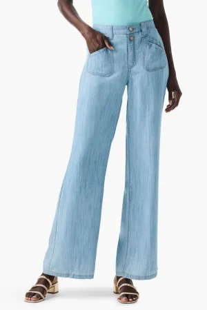 NIC ZOE Mid Wash 31" Drapey Denim Wide Leg Jeans S241835