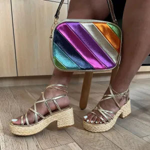 NICHE-18 Gold Metallic Faux Leather