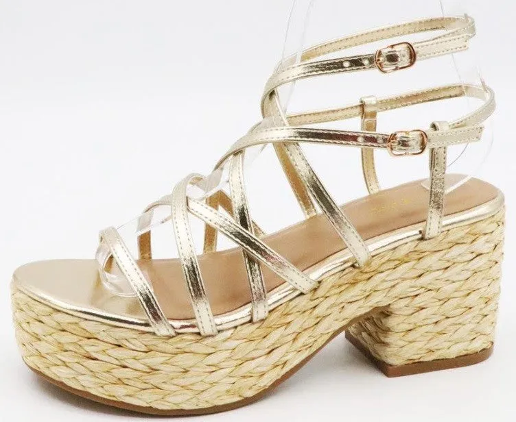 NICHE-18 Gold Metallic Faux Leather