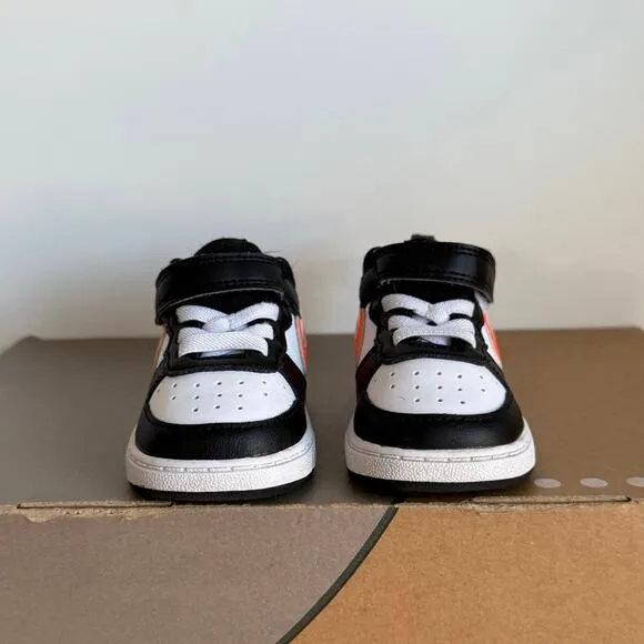 Nike Court Borough Low 2 White/Orange Toddler Sneakers BW5453-115- SZ 4 C