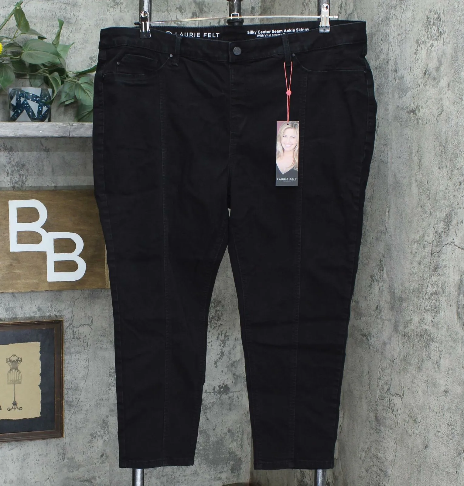 NWT Laurie Felt Petite Plus Silky Denim Ankle Skinny Pull-On Jeans W/ Seam 2XP