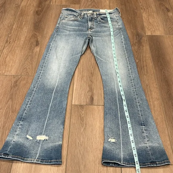 NWT Rag &amp; Bone 10” Flare Jeans Color Vale Cropped Distressed Ripped