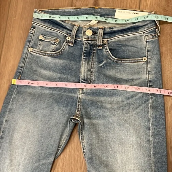 NWT Rag &amp; Bone 10” Flare Jeans Color Vale Cropped Distressed Ripped