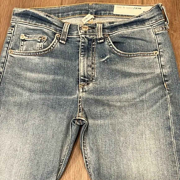 NWT Rag &amp; Bone 10” Flare Jeans Color Vale Cropped Distressed Ripped