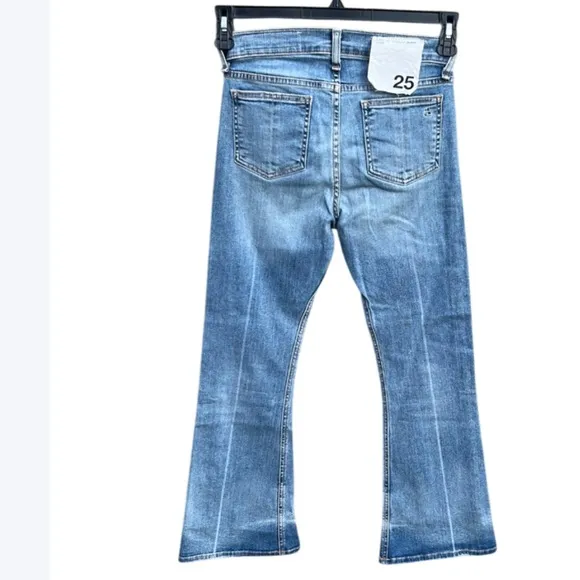 NWT Rag &amp; Bone 10” Flare Jeans Color Vale Cropped Distressed Ripped