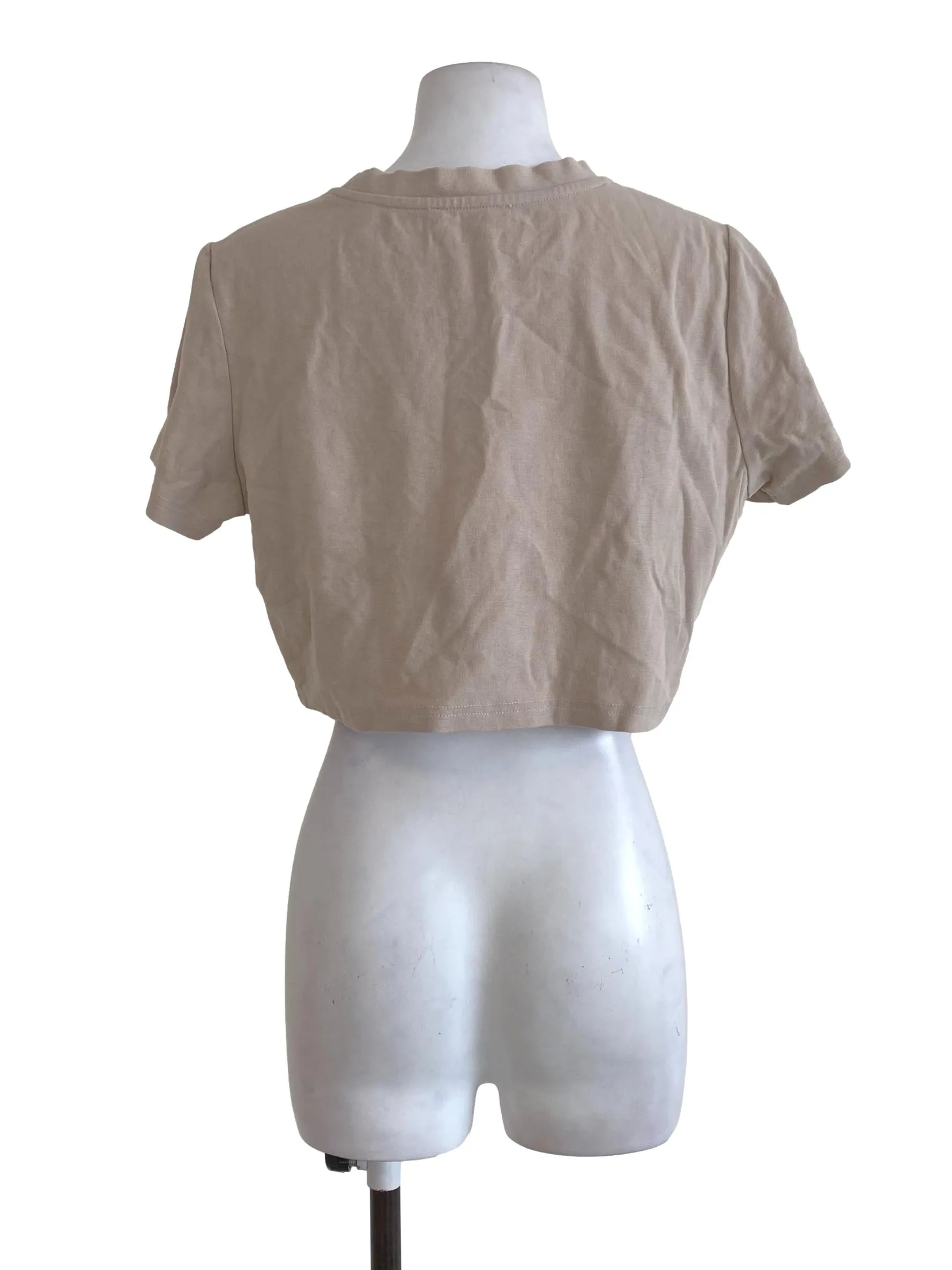 Oat Brown Basic Crop Top