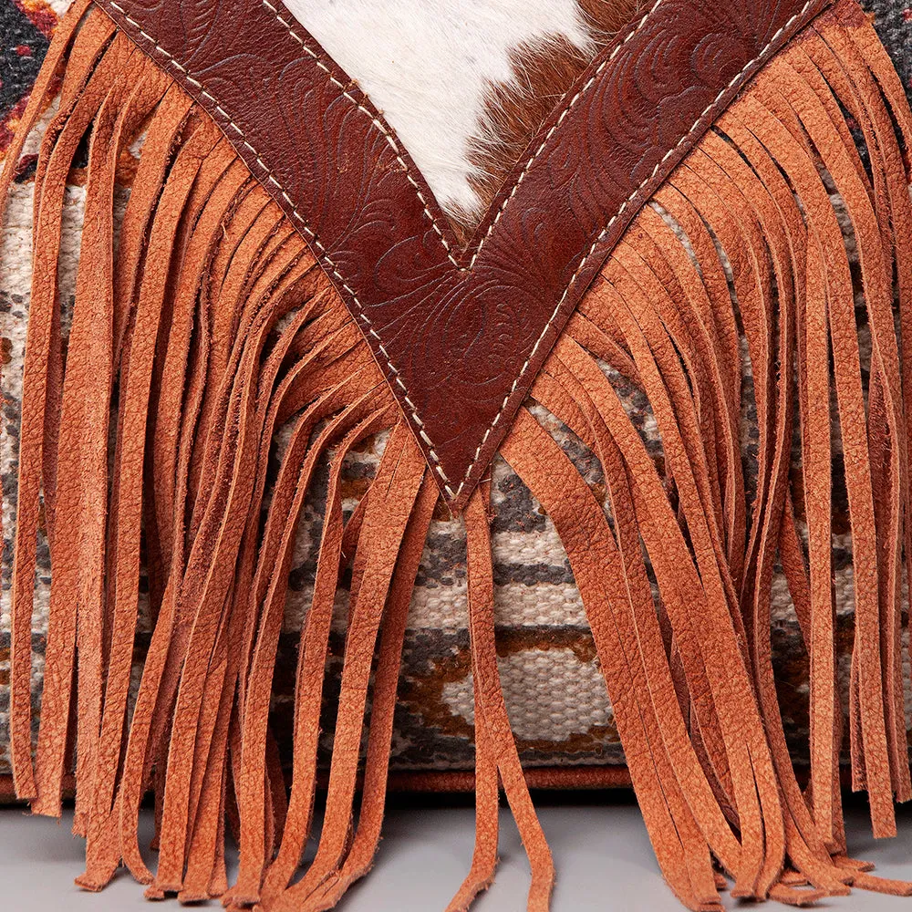 OHLAY WEEKENDER Upcycled Wool Embossed Hair-on Genuine Leather women bag western handbag purse