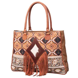 OHLAY WEEKENDER Upcycled Wool Embossed Hair-on Genuine Leather women bag western handbag purse