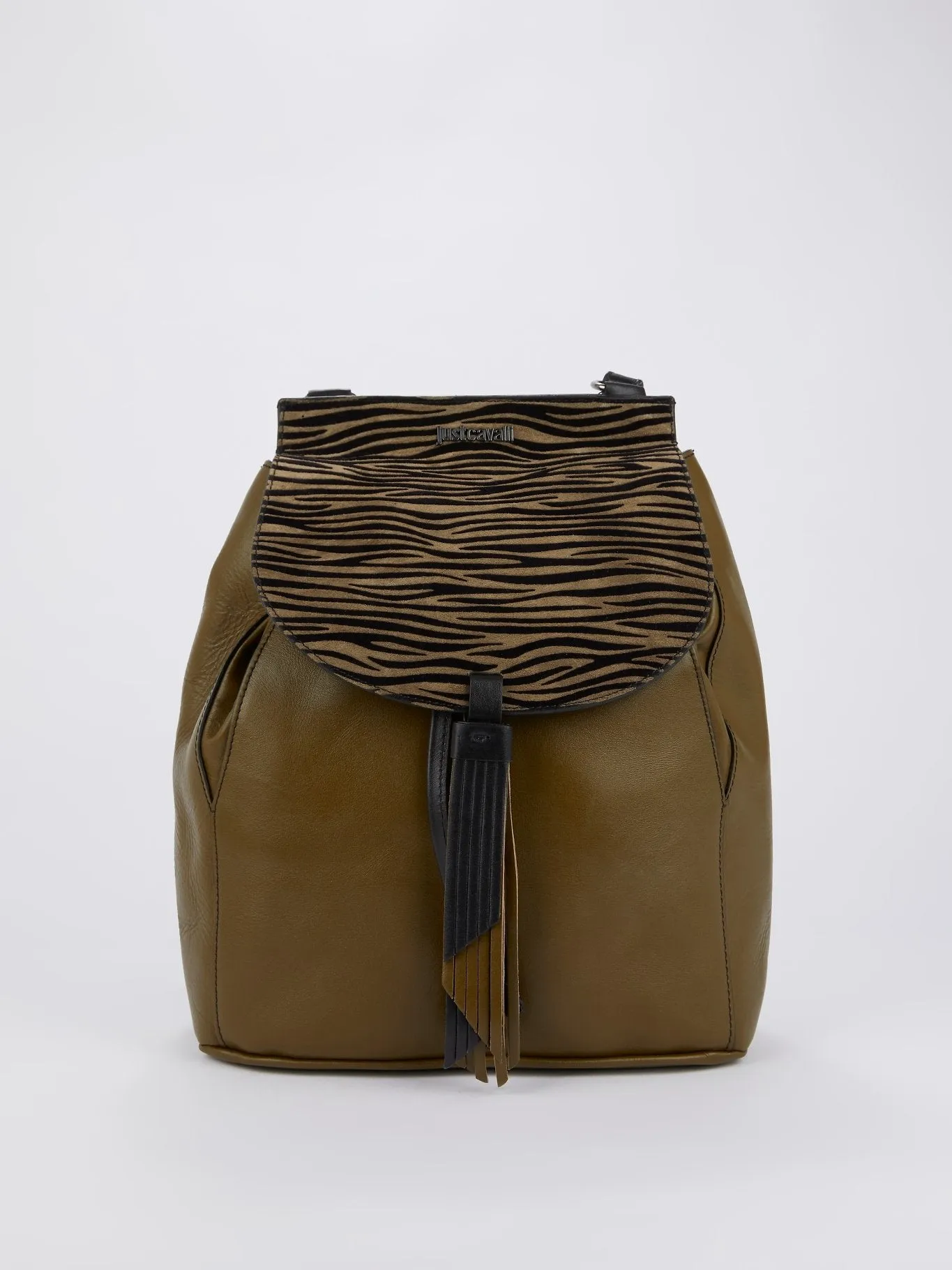 Olive Animal Print Leather Mini Backpack