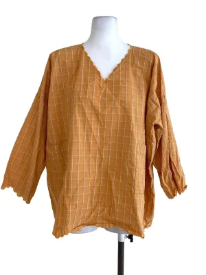 Orange Plaid Top