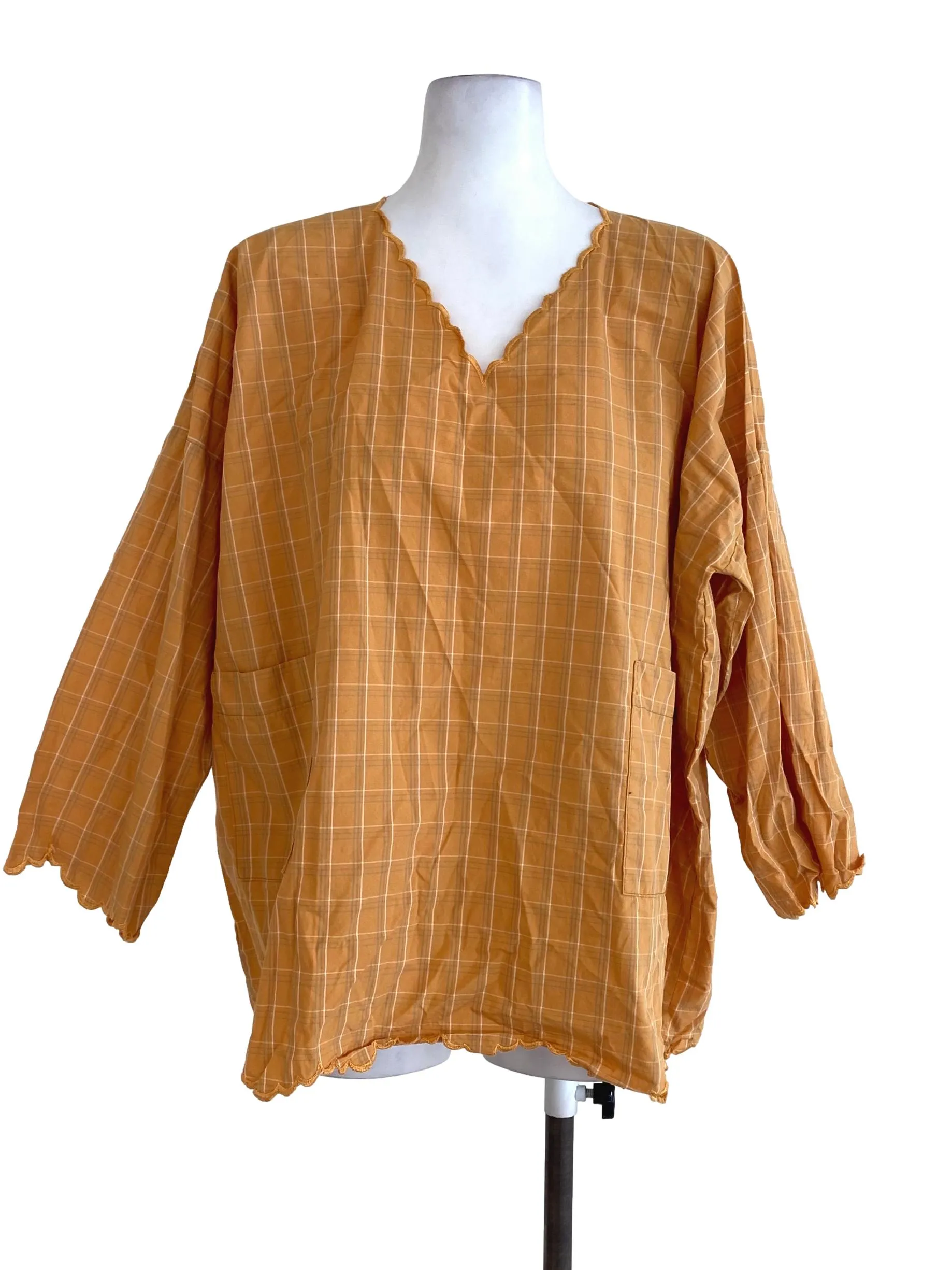 Orange Plaid Top