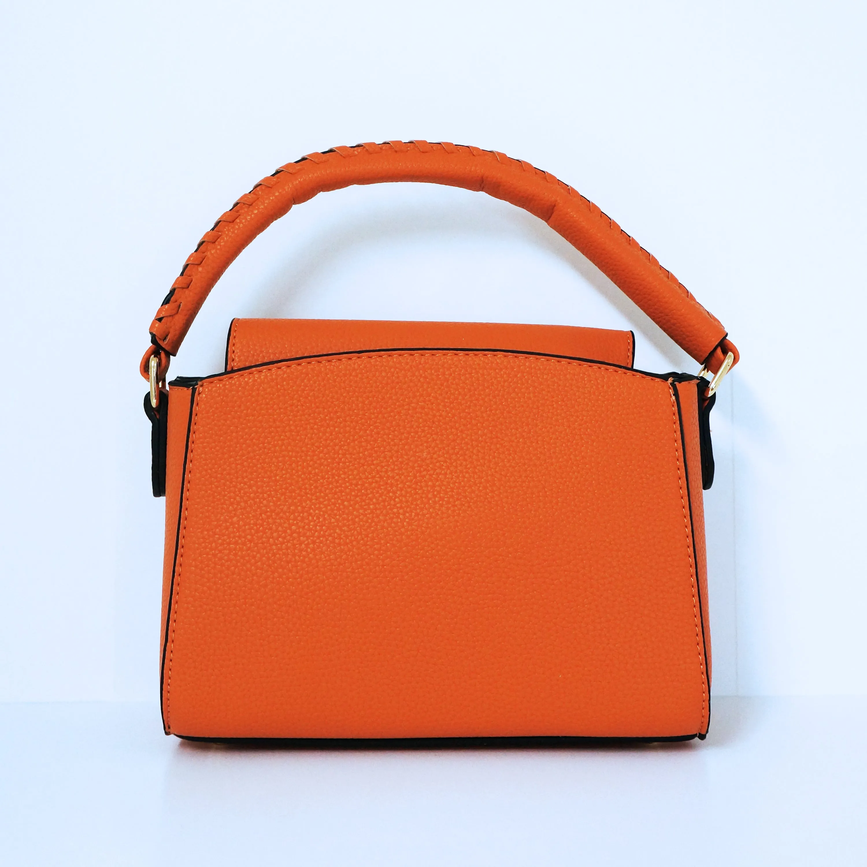 Orange V- Accent Satchel Bag | ALPHONSINA