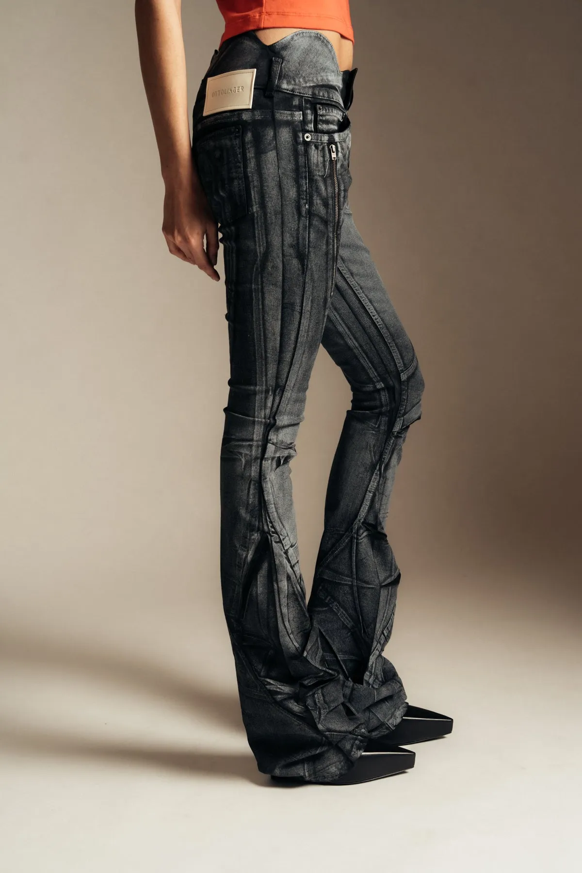 OTTOLINGER | BIG WAISTBAND DRAPE JEANS