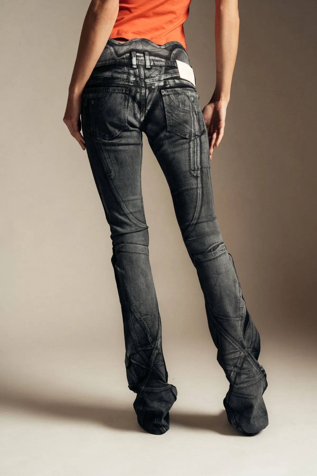 OTTOLINGER | BIG WAISTBAND DRAPE JEANS