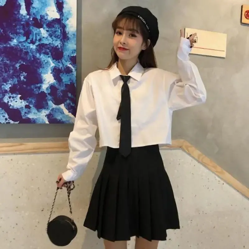 Oversize White Cropped Summer Shirt for Women