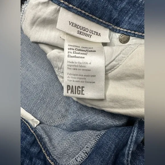 Paige Verdugo Ultra Skinny Jeans – Size 28