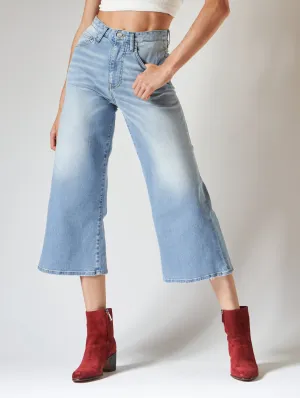 PATTI WIDE FLARED JEANS IN LIGHT BLUE- Woman