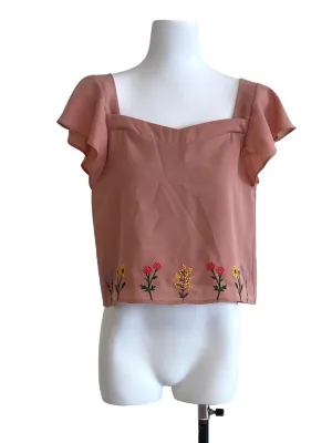 Peach Flower Crop Top