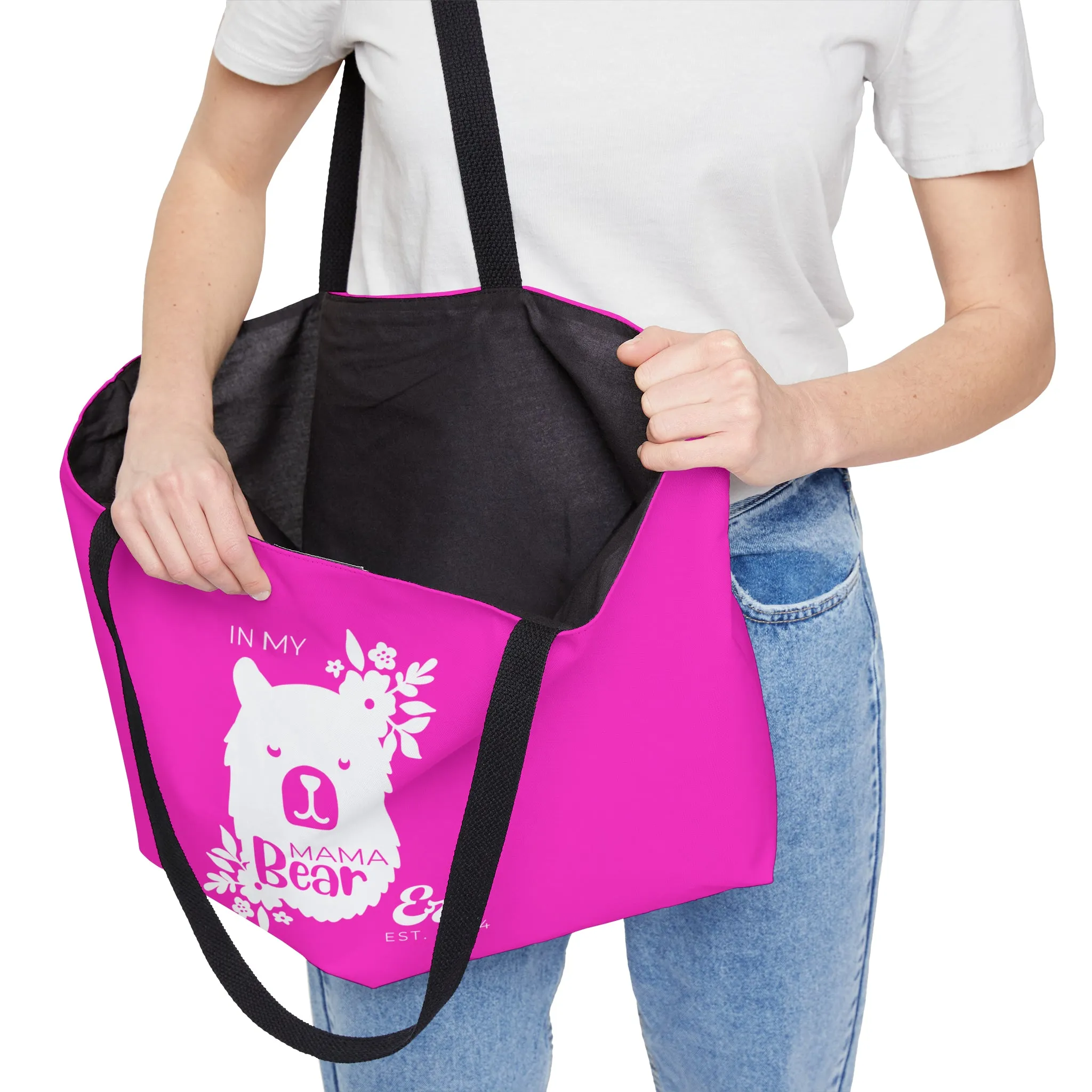 Personalized In My Mama Bear Era Weekender Tote Bag Pink, Gift for Mom