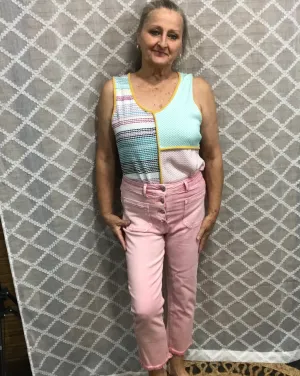 Pink Distressed Jean