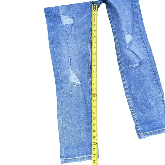 Pinkblush Distressed Stretchy Straight Maternity Blue Jeans Size 25 Medium Wash