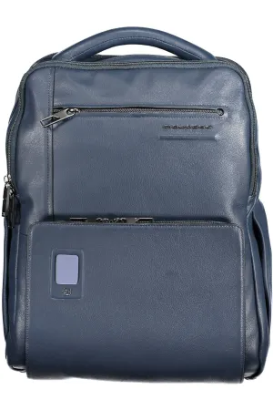 Piquadro Blue Leather Backpack