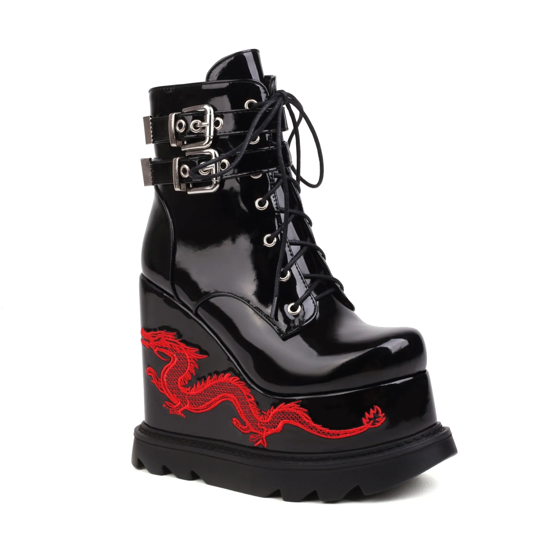 Platform Embroidered Boots