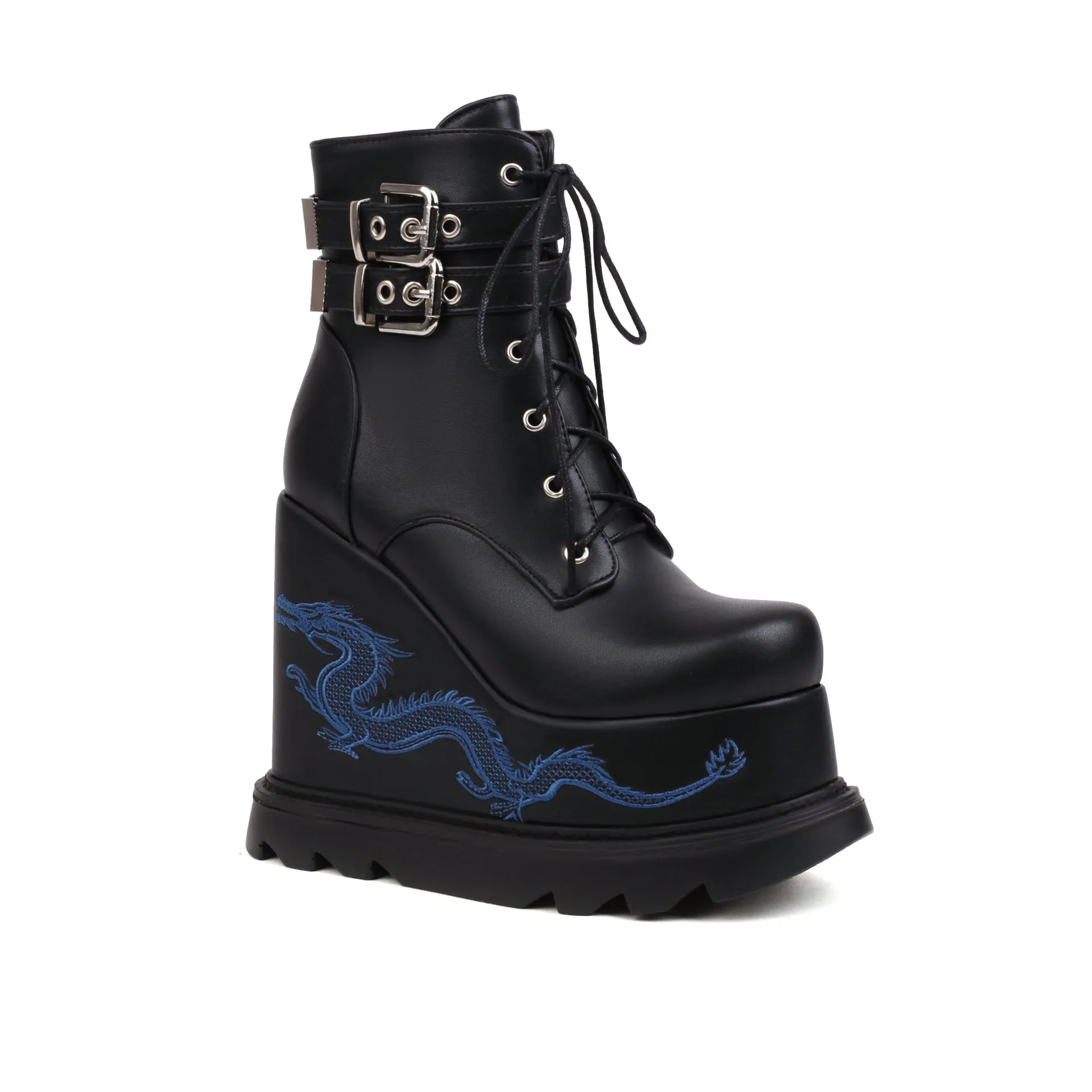 Platform Embroidered Boots