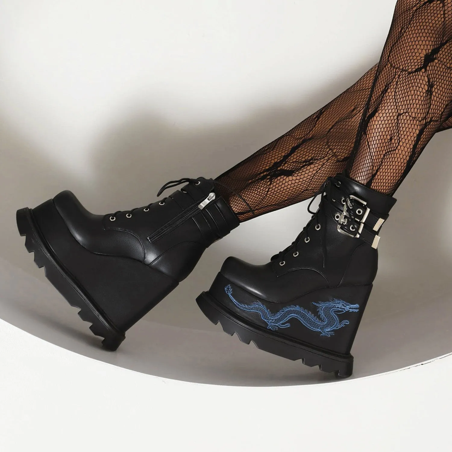 Platform Embroidered Boots