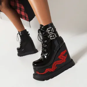 Platform Embroidered Boots