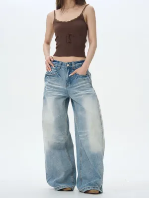 Pleated Wide-Leg Jeans