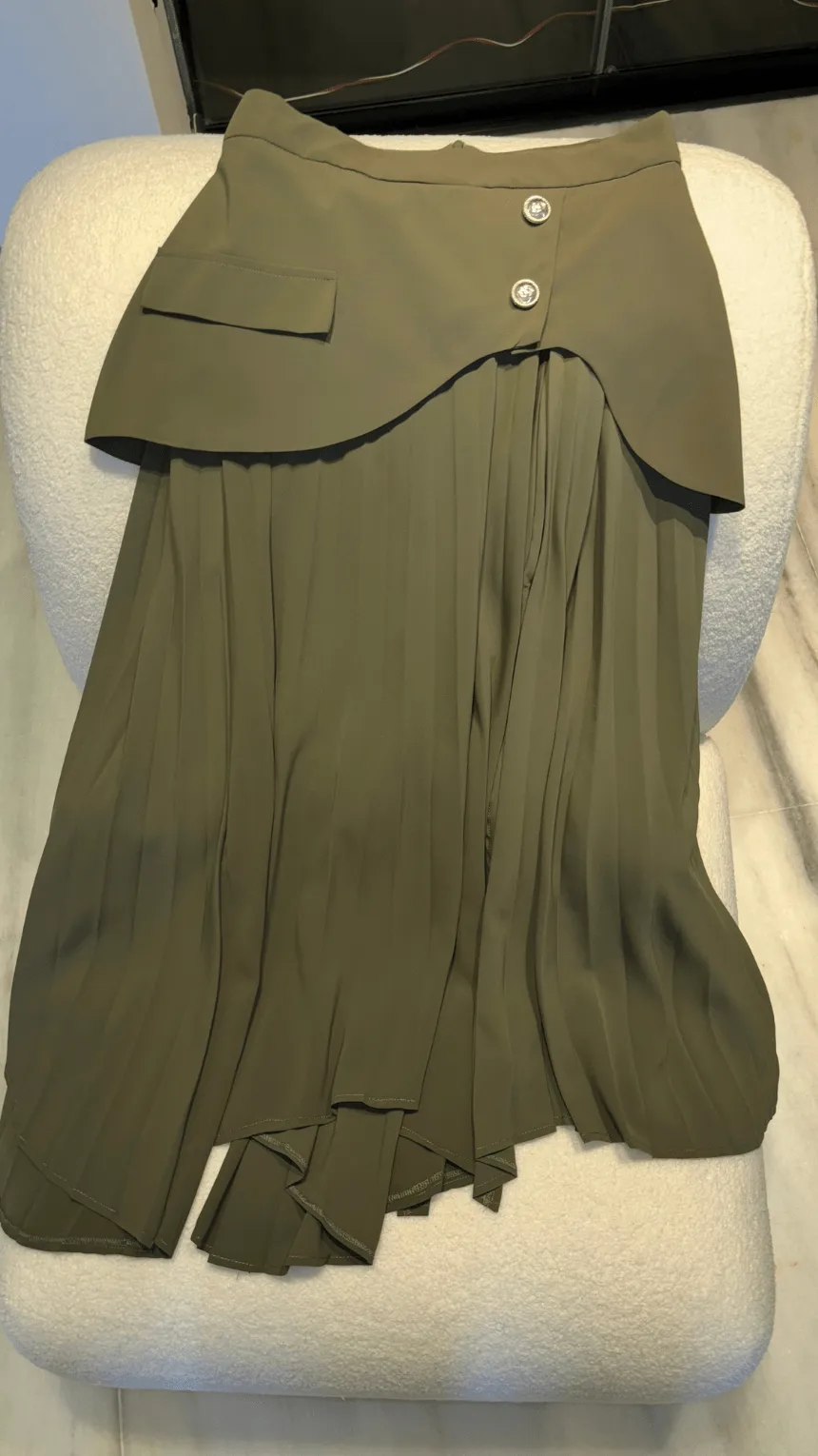 Pleated Wrap Chic Skirt