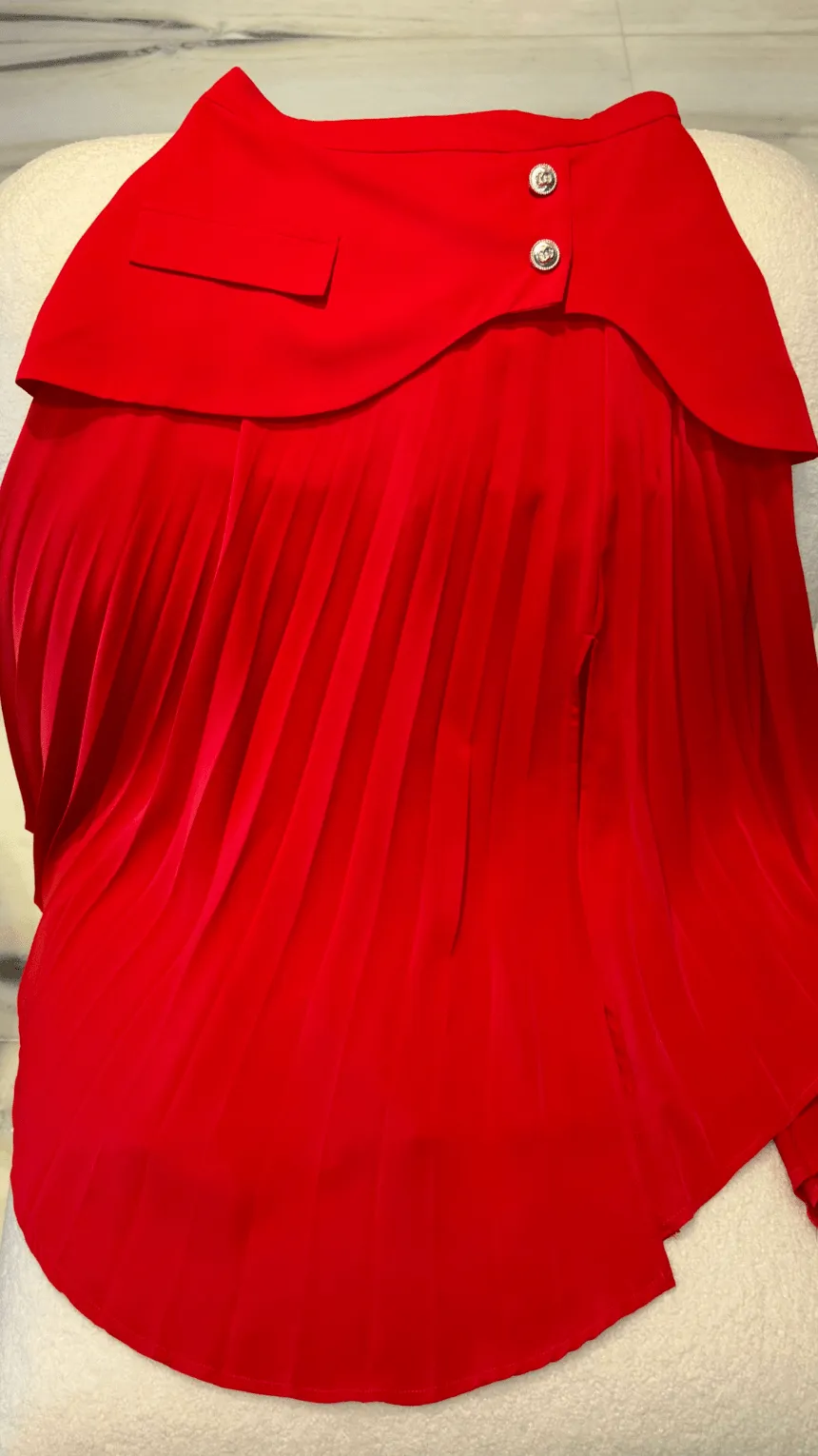 Pleated Wrap Chic Skirt
