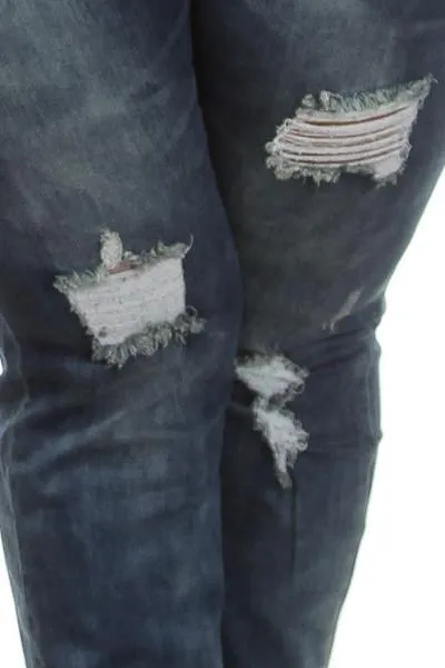 Plus Size Trendy Distressed Pocket Design Jeans