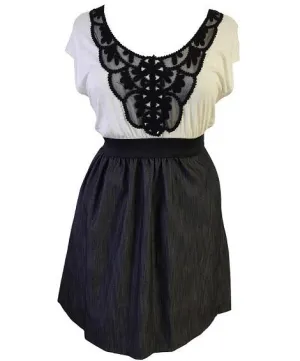 Plus Size Vintage Denim Tan Dress